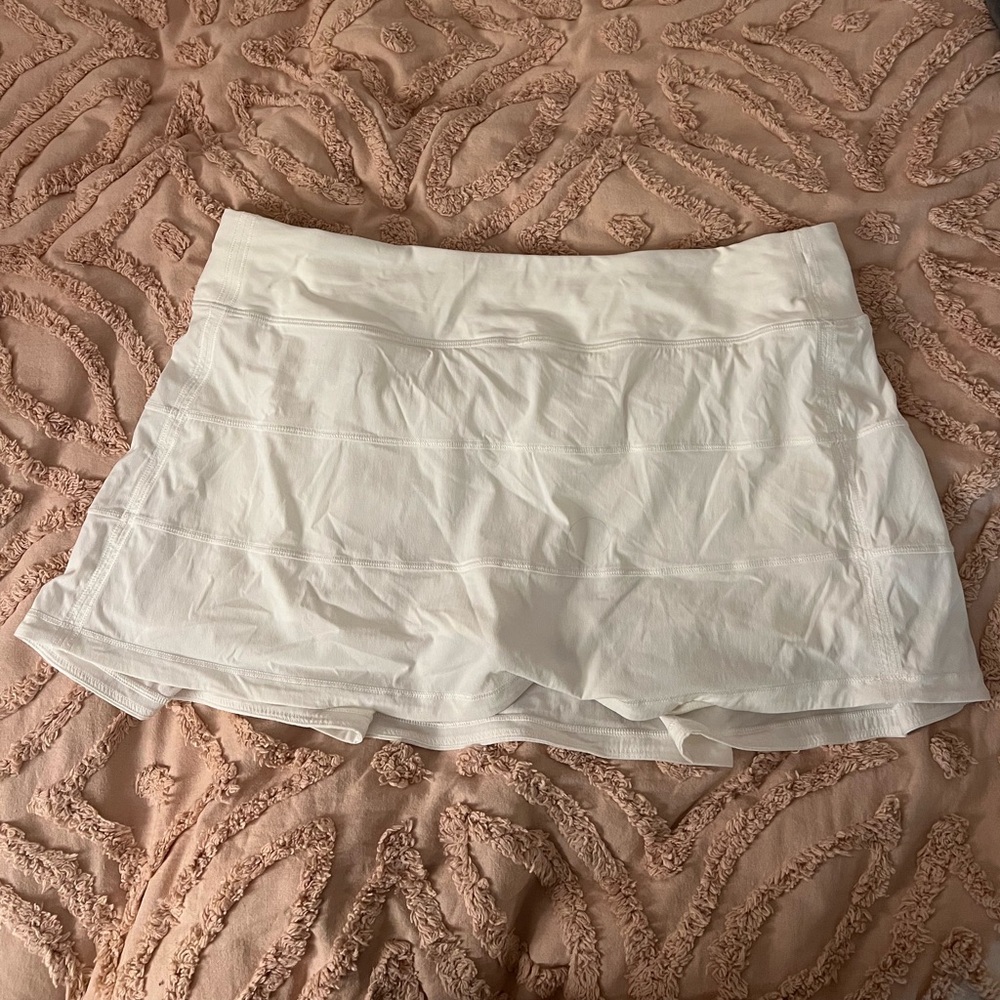 Lululemon White Pace Rival Tennis Skirt